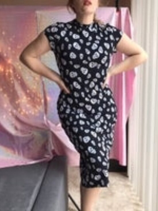 Unique Vintage Dresses & Skirts - Unique Vintage Wiggle Dress in Skull Print